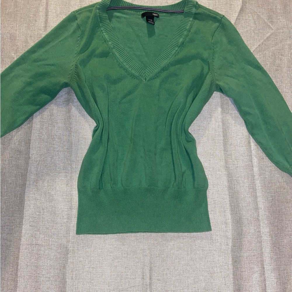 H&M Emerald V-Neck Women's Sweater